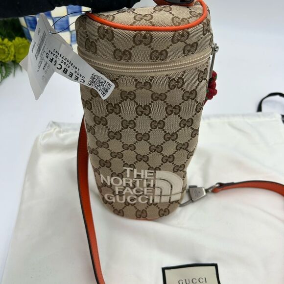 Unisex Gucci, X Northface, GG monogram canvas, shoulder bag made in Italy - Picture 4 of 12